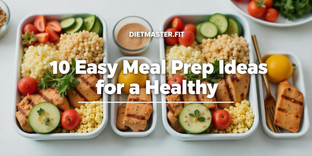 Healthy meal prep containers with fresh vegetables, grilled chicken, and quinoa, promoting easy meal prep ideas for a healthy lifestyle.